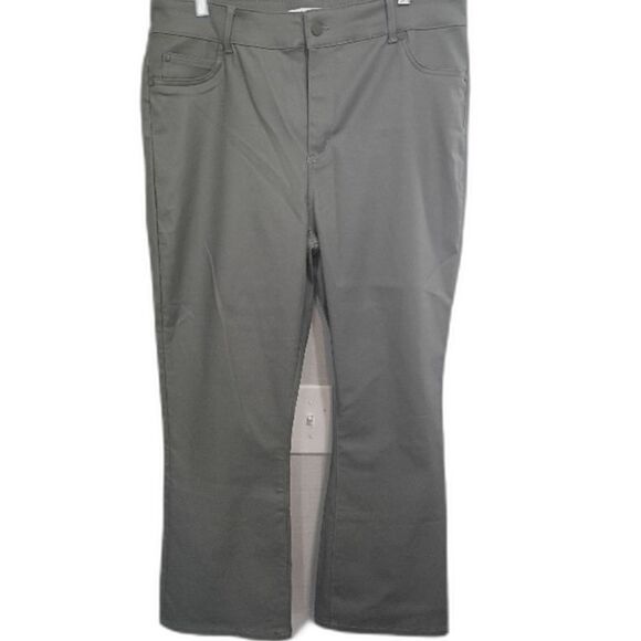 Arula Women's Gray Pants Size 18 Short Length Bootcut Faux Front Pockets Stretch - Picture 1 of 12